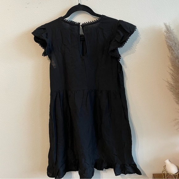 Wild Fable Women's Flutter Short Sleeve Trapeze Dress (Black,M) - Picture 7 of 11